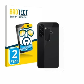 Parte frontal de un envase de producto con el logotipo de la marca BROTECT. Al lado se muestra el dispositivo Samsung Galaxy A