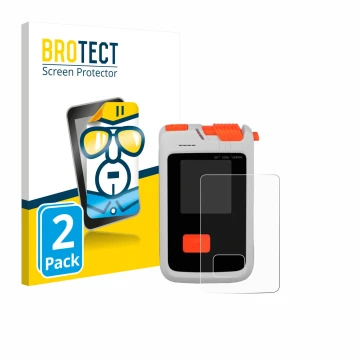 Parte frontal de un envase de producto con el logotipo de la marca BROTECT. Al lado se muestra el dispositivo Mammut Barryvox 