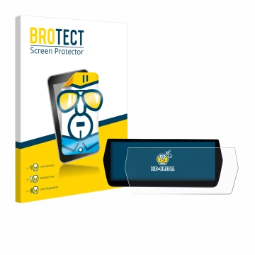 Parte frontal de un envase de producto con el logotipo de la marca BROTECT. Al lado se muestra el dispositivo MG ZS Hybrid+ co