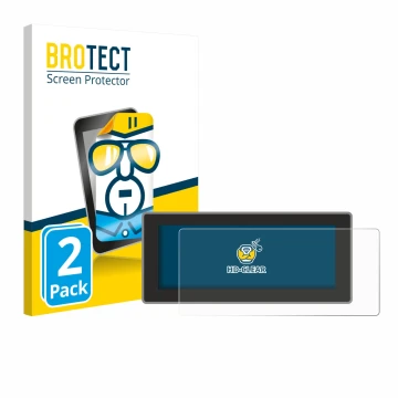 Parte frontal de un envase de producto con el logotipo de la marca BROTECT. Al lado se muestra el dispositivo Hyundai Inster X