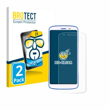 Parte frontal de un envase de producto con el logotipo de la marca BROTECT. Al lado se muestra el dispositivo Zebra HC 25 con 