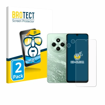 Parte frontal de un envase de producto con el logotipo de la marca BROTECT. Al lado se muestra el dispositivo Xiaomi Poco C75 