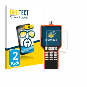 Parte frontal de un envase de producto con el logotipo de la marca BROTECT. Al lado se muestra el dispositivo RigExpert MATCH 