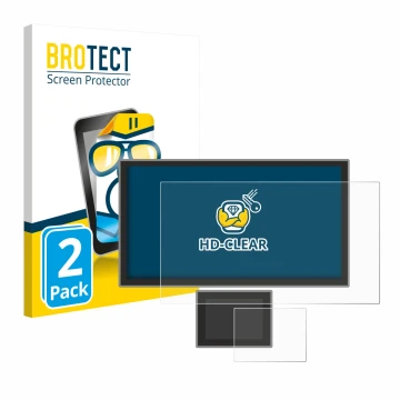 Parte frontal de un envase de producto con el logotipo de la marca BROTECT. Al lado se muestra el dispositivo Icom IC-7760 con