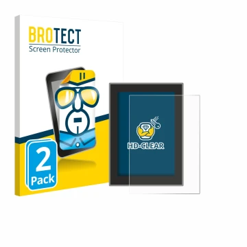 Parte frontal de un envase de producto con el logotipo de la marca BROTECT. Al lado se muestra el dispositivo Volvo S90 (2018–