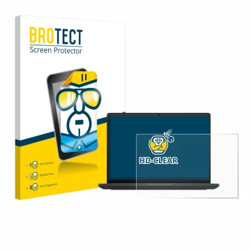 Parte frontal de un envase de producto con el logotipo de la marca BROTECT. Al lado se muestra el dispositivo Dell Pro Max 16 