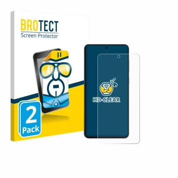 Parte frontal de un envase de producto con el logotipo de la marca BROTECT. Al lado se muestra el dispositivo Samsung Galaxy S