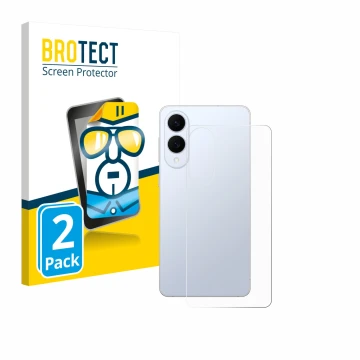 Parte frontal de un envase de producto con el logotipo de la marca BROTECT. Al lado se muestra el dispositivo Samsung Galaxy S