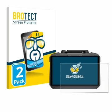 Parte frontal de un envase de producto con el logotipo de la marca BROTECT. Al lado se muestra el dispositivo DJI RC Pro 2 con