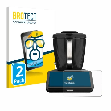 Parte frontal de un envase de producto con el logotipo de la marca BROTECT. Al lado se muestra el dispositivo Vorwerk Bimby TM