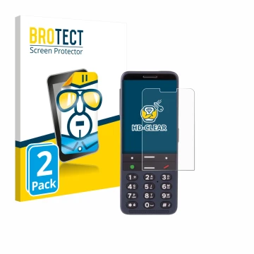 Parte frontal de un envase de producto con el logotipo de la marca BROTECT. Al lado se muestra el dispositivo BlindShell Class