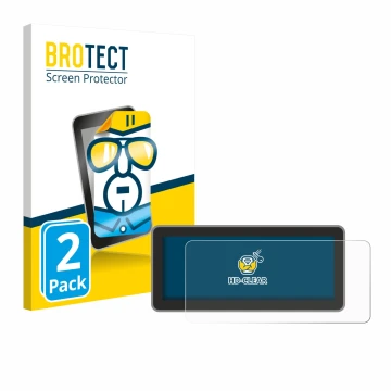 Parte frontal de un envase de producto con el logotipo de la marca BROTECT. Al lado se muestra el dispositivo Vantrue Nexus 4 