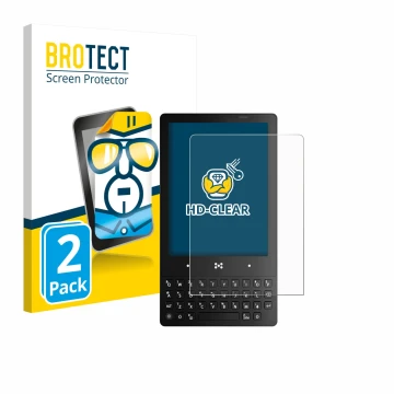 Parte frontal de un envase de producto con el logotipo de la marca BROTECT. Al lado se muestra el dispositivo The Minimal Comp