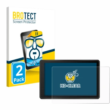 Parte frontal de un envase de producto con el logotipo de la marca BROTECT. Al lado se muestra el dispositivo Garmin Tread 2 O