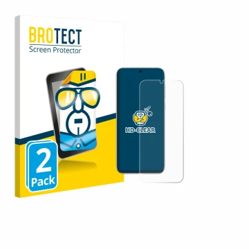 Parte frontal de un envase de producto con el logotipo de la marca BROTECT. Al lado se muestra el dispositivo Huawei Pura 80 U