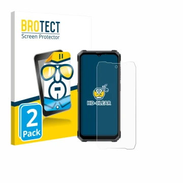 Parte frontal de un envase de producto con el logotipo de la marca BROTECT. Al lado se muestra el dispositivo Blackview BL7000