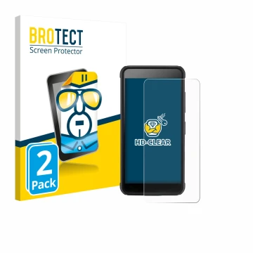 Parte frontal de un envase de producto con el logotipo de la marca BROTECT. Al lado se muestra el dispositivo SkyCaddie Pro 4X