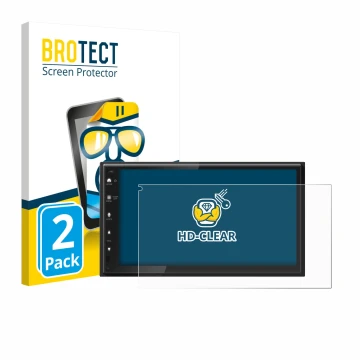 Parte frontal de un envase de producto con el logotipo de la marca BROTECT. Al lado se muestra el dispositivo Kenwood DMX6523D