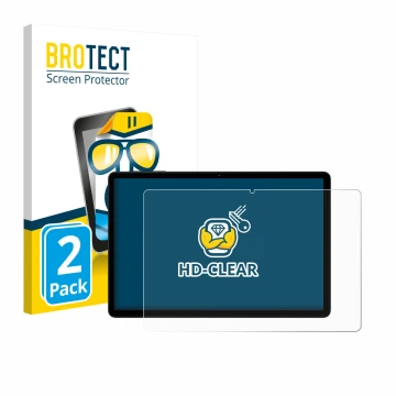 Parte frontal de un envase de producto con el logotipo de la marca BROTECT. Al lado se muestra el dispositivo Doogee Tab G6 co