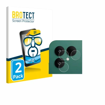 Parte frontal de un envase de producto con el logotipo de la marca BROTECT. Al lado se muestra el dispositivo Fairphone 6 (SÓL