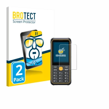 Parte frontal de un envase de producto con el logotipo de la marca BROTECT. Al lado se muestra el dispositivo Ulefone Armor Mi
