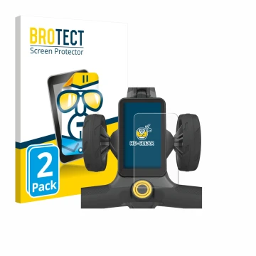 Parte frontal de un envase de producto con el logotipo de la marca BROTECT. Al lado se muestra el dispositivo PowaKaddy CT12 G