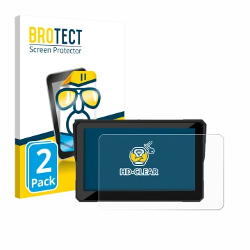 Parte frontal de un envase de producto con el logotipo de la marca BROTECT. Al lado se muestra el dispositivo Carpuride W702S 