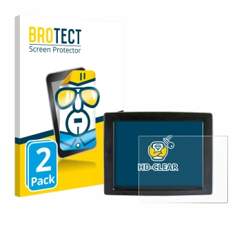 Parte frontal de un envase de producto con el logotipo de la marca BROTECT. Al lado se muestra el dispositivo John Deere Green