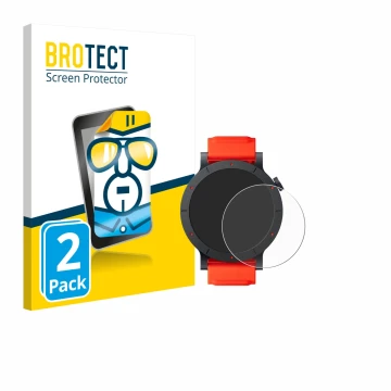 Parte frontal de un envase de producto con el logotipo de la marca BROTECT. Al lado se muestra el dispositivo Nothing CMF Watc