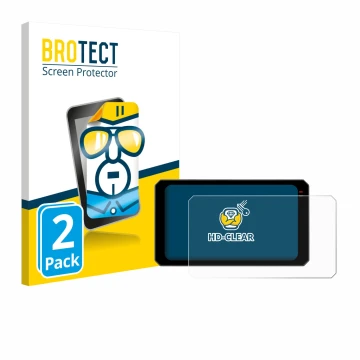Parte frontal de un envase de producto con el logotipo de la marca BROTECT. Al lado se muestra el dispositivo Chigee AIO-6 Max