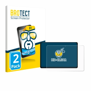 Parte frontal de un envase de producto con el logotipo de la marca BROTECT. Al lado se muestra el dispositivo Honor Magicpad 3