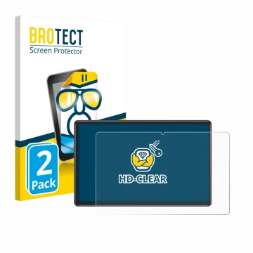 Parte frontal de un envase de producto con el logotipo de la marca BROTECT. Al lado se muestra el dispositivo ZIOVO Z118 10.1