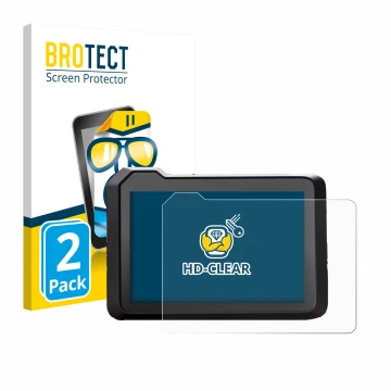 Parte frontal de un envase de producto con el logotipo de la marca BROTECT. Al lado se muestra el dispositivo KTM 990 Duke 202