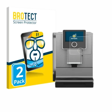 Parte frontal de un envase de producto con el logotipo de la marca BROTECT. Al lado se muestra el dispositivo Nivona NICR 970 