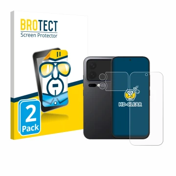 Parte frontal de un envase de producto con el logotipo de la marca BROTECT. Al lado se muestra el dispositivo Xiaomi 17 Pro (F
