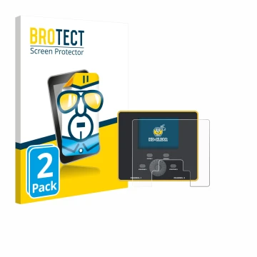 Parte frontal de un envase de producto con el logotipo de la marca BROTECT. Al lado se muestra el dispositivo Junsi iCharger D