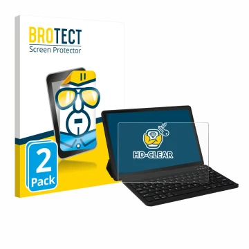 Parte frontal de un envase de producto con el logotipo de la marca BROTECT. Al lado se muestra el dispositivo Laptok LAPA7LBK 