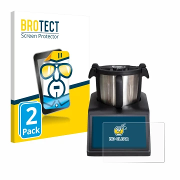 Parte frontal de un envase de producto con el logotipo de la marca BROTECT. Al lado se muestra el dispositivo Ufesa TotalChef 