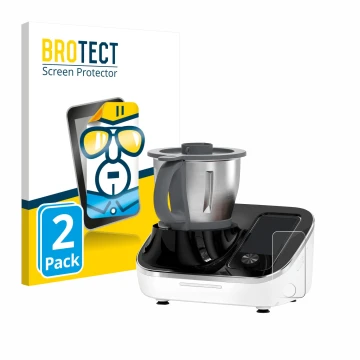 Parte frontal de un envase de producto con el logotipo de la marca BROTECT. Al lado se muestra el dispositivo TOKIT Omni Cook 