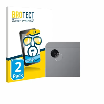 Parte frontal de un envase de producto con el logotipo de la marca BROTECT. Al lado se muestra el dispositivo Samsung Galaxy T