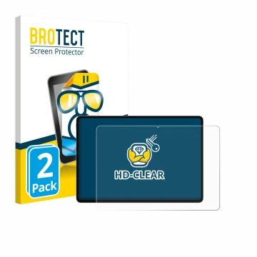 Parte frontal de un envase de producto con el logotipo de la marca BROTECT. Al lado se muestra el dispositivo Honor Magicpad 3