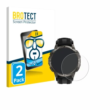 Parte frontal de un envase de producto con el logotipo de la marca BROTECT. Al lado se muestra el dispositivo Kospet Tank T4 c