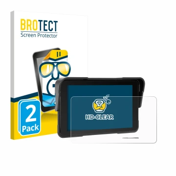 Parte frontal de un envase de producto con el logotipo de la marca BROTECT. Al lado se muestra el dispositivo Sixwin P2 5