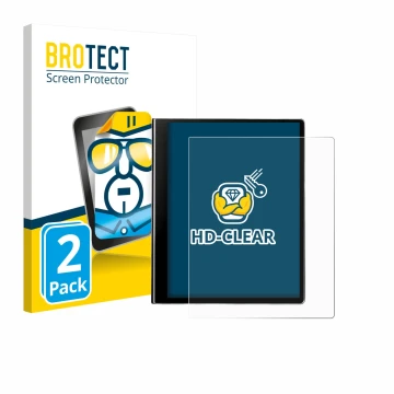 Parte frontal de un envase de producto con el logotipo de la marca BROTECT. Al lado se muestra el dispositivo eazeye Paper 2.0