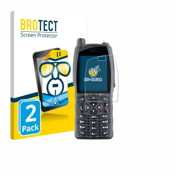 Parte frontal de un envase de producto con el logotipo de la marca BROTECT. Al lado se muestra el dispositivo Sepura SC2020 co