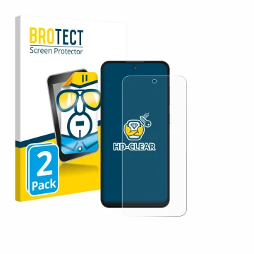 Parte frontal de un envase de producto con el logotipo de la marca BROTECT. Al lado se muestra el dispositivo Oukitel C69 con 