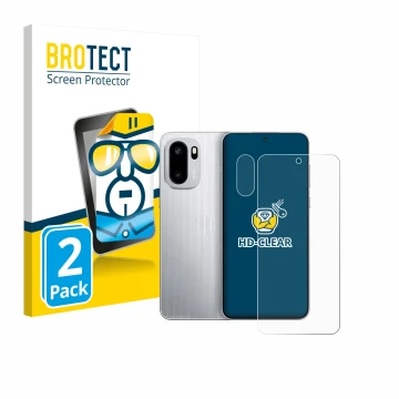 Parte frontal de un envase de producto con el logotipo de la marca BROTECT. Al lado se muestra el dispositivo OnePlus Ace 6 (F