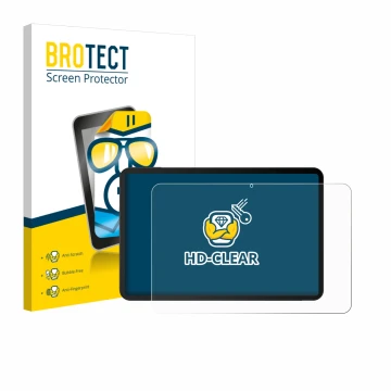 Parte frontal de un envase de producto con el logotipo de la marca BROTECT. Al lado se muestra el dispositivo Doogee Tab G6 Ma