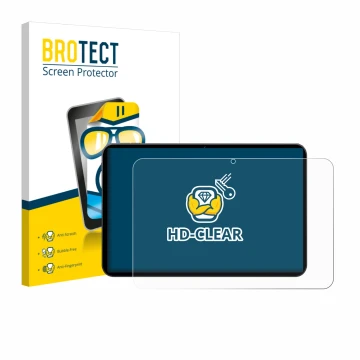 Parte frontal de un envase de producto con el logotipo de la marca BROTECT. Al lado se muestra el dispositivo Tabwee T60 PRO 1
