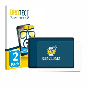 Parte frontal de un envase de producto con el logotipo de la marca BROTECT. Al lado se muestra el dispositivo Huawei MatePad 1